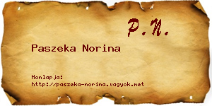 Paszeka Norina névjegykártya